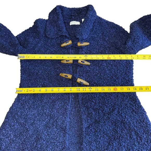 Anthropologie Sleeping in Snow Woodcutter Blue Jacket L Women's Toggles Preppy - Picture 7 of 9